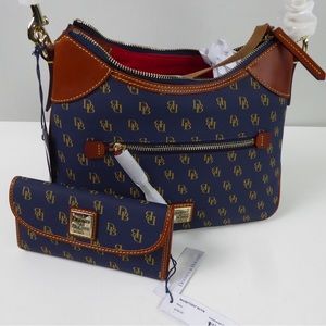 Dooney & Bourke Gretta Coated Canvas Hobo & Matching Continental Wallet NWT